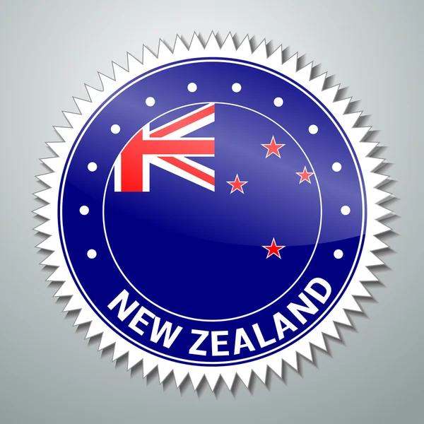 New Zealand flag label — Stock Vector