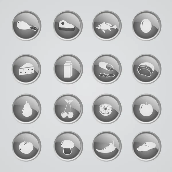 Set van voedsel van indredients iconen — Stockvector