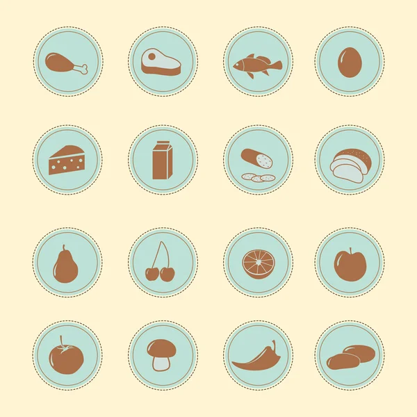 Conjunto de iconos de alimentos indredients — Vector de stock