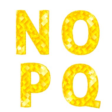 Pırlanta harf n, o, p, q