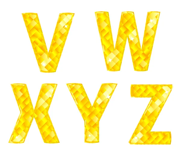 ダイヤモンド文字 v、w、x、y、z — ストックベクタ