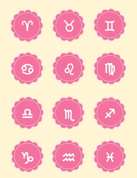 Female zodiac icons — Stock Vector