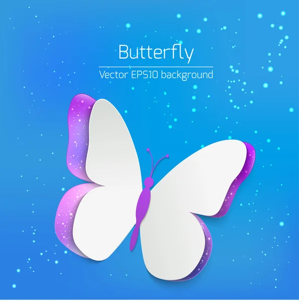 Karta papír butterfly — Stockový vektor