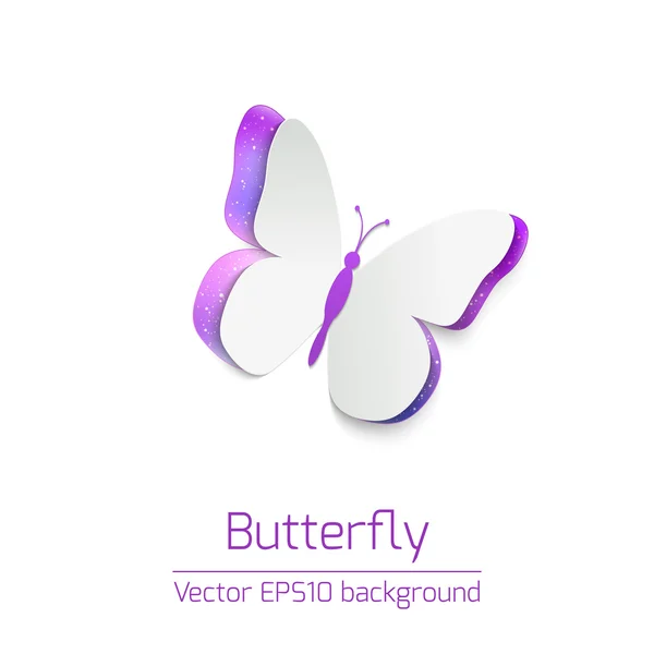 Paper butterfly card — Stock Vector