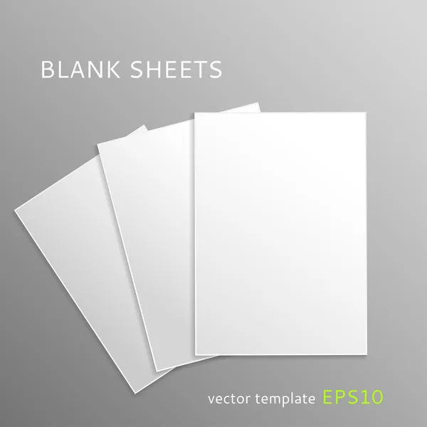 Folhas de papel em branco — Vetor de Stock