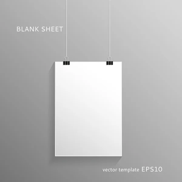 Blanco papier blad — Stockvector