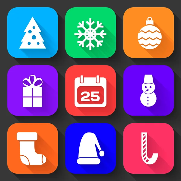 Christmas icons — Stock Vector