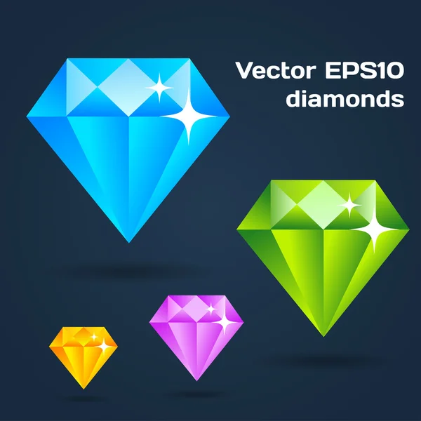 Flat diamonds — Stock Vector