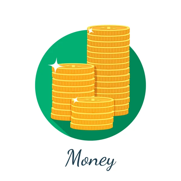 Icona a moneta piatta — Vettoriale Stock
