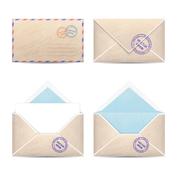 Ensemble d'enveloppes vintage — Image vectorielle