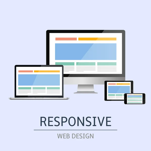 Web Design responsivo — Vetor de Stock