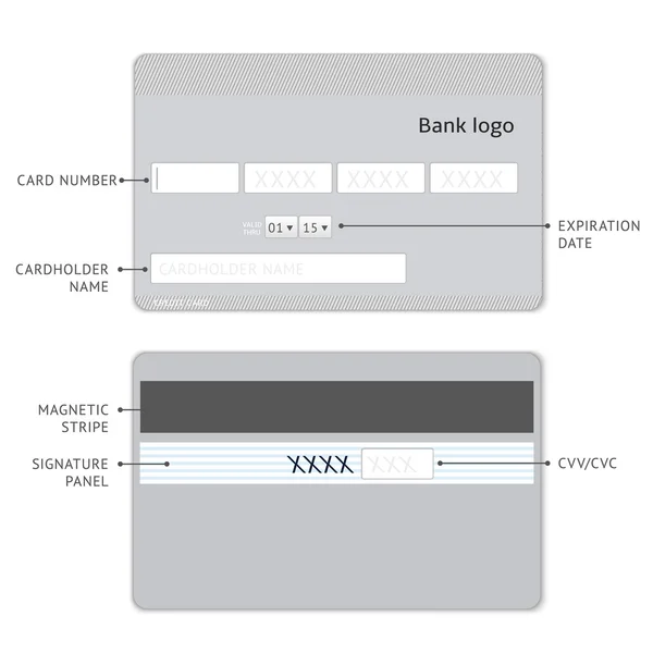 Infografía vectorial con tarjeta de crédito — Archivo Imágenes Vectoriales