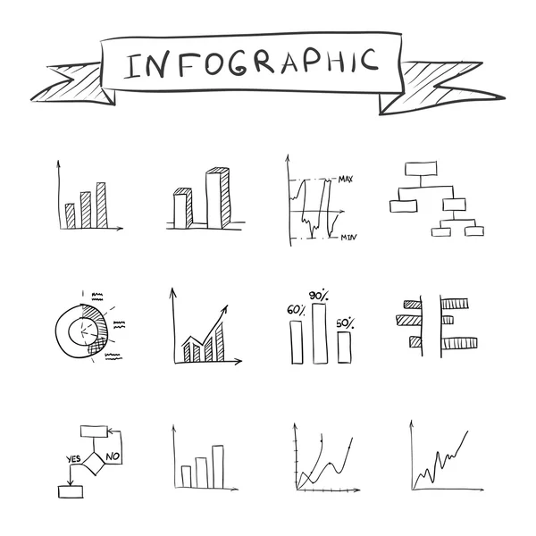 Business doodle graphs — Stock Vector