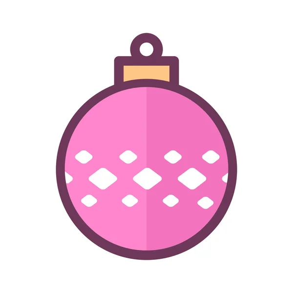 Icono de línea de bola de árbol de Navidad aislado en blanco — Vector de stock