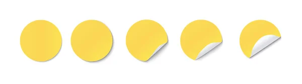 Papper runda klistermärke med peeling hörn och skugga — Stock vektor
