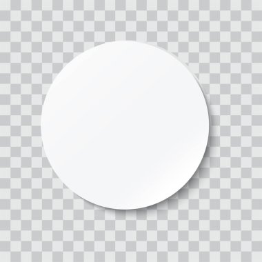 Köşesi soyulmuş ve gölgesi olan yuvarlak kağıt yapıştırması.