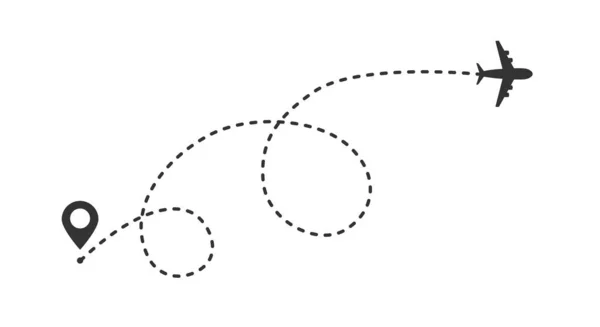 Flugzeug Route Reise Konzept Vektor Illustration — Stockvektor