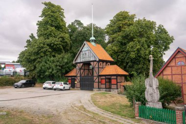 Ystad, Sweden - 6 Sep, 2022: Entrance to the peoples park in a small town