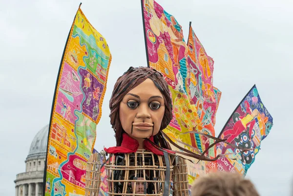 London 23Rd October 2021 Little Amal Giant Syrian Refugee Puppet — Stock Photo, Image