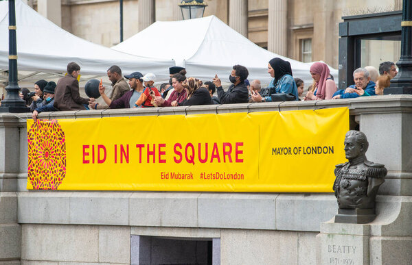 London, UK. 7th May 2022. London celebrates Eid in the Square at Trafalgar Square. The unique cultural event which marks the end of Ramadan, the Islamic holy month of fasting.