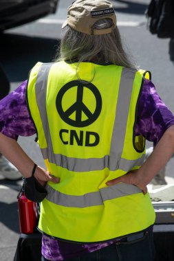 Londra, İngiltere. 14 Mayıs 2022. Nihai Irkçılık 'taki protestocu - Özgür Filistin yürüyüşü, Nakba' nın 74 yılını protesto etmek için, 1948 'de binlerce Filistinli İsrail' in kurulmasıyla yerlerinden edildi..