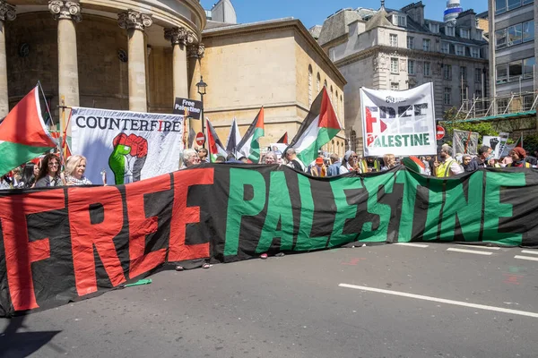 Londýn Velká Británie Května2022 Protestující Konci Apartheidu Svobodný Palestinský Pochod — Stock fotografie