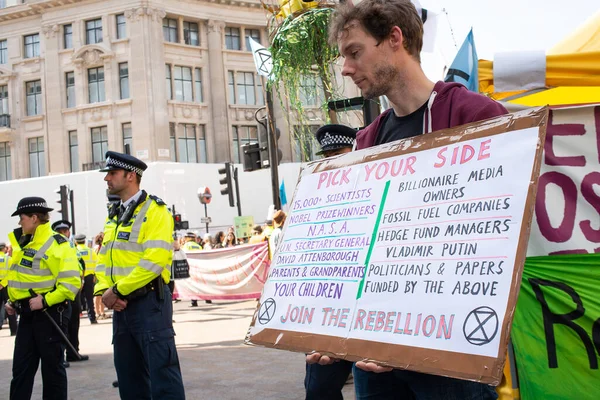 Londres Royaume Uni Avril 2019 Manifestation Contre Changement Climatique Éco — Photo