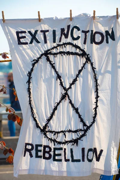 London 19Th April 2019 One Many Signs Posters Used Extinction — Zdjęcie stockowe