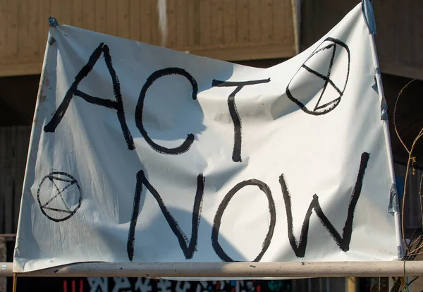 London 19Th April 2019 One Many Signs Posters Used Extinction — Zdjęcie stockowe