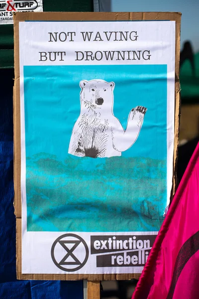 London 19Th April 2019 One Many Signs Posters Used Extinction — Zdjęcie stockowe
