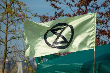 London, UK. 19th April 2019. One of the many signs & posters used by Extinction Rebellion supporters during their occupation of Waterloo Bridge, London, in protest of environmental climate breakdown. 