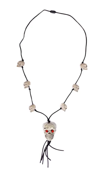 Funny skull necklace isolated on white — Stock Photo, Image