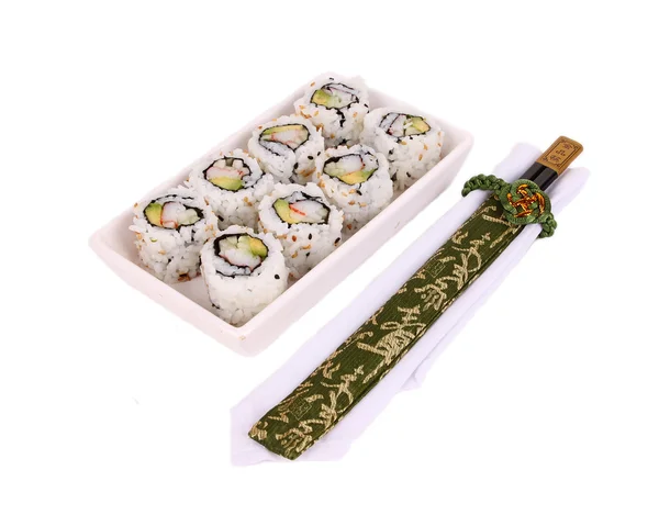 Sushi california ruller isolert på hvit bakgrunn – stockfoto