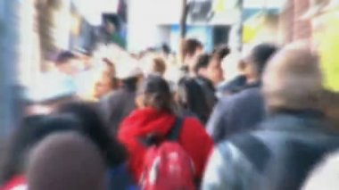 Warp etkisi zaman atlamalı kalabalık caddeleri ve vancouver, Kanada ile sular altında.