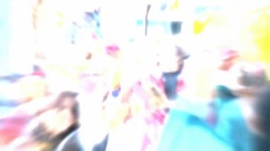 Warp etkisi zaman atlamalı kalabalık caddeleri ve vancouver, Kanada ile sular altında.