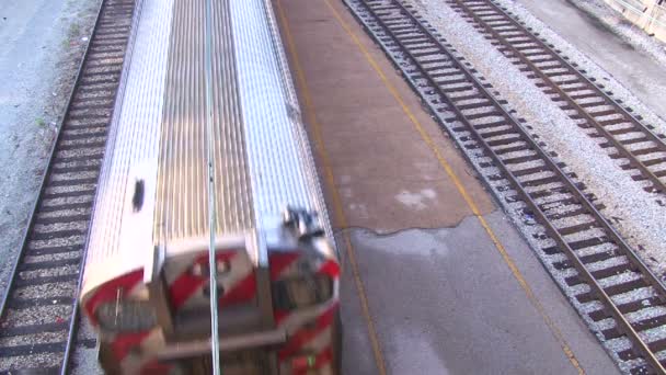 El Train High Angle Speeding By — Stock Video