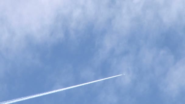 Jet Contrail Fly By — Stock Video