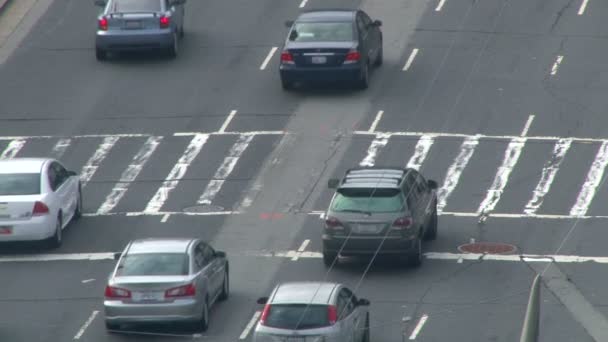 Car on a pedestrian crossing — Stock Video