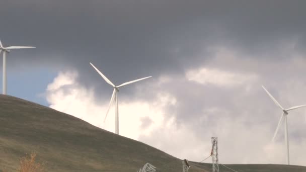 Windturbines in Bergen — Stockvideo