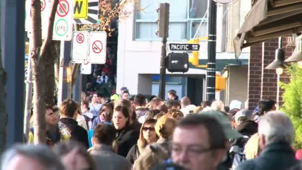 Foule de marcheurs dans la rue — Video