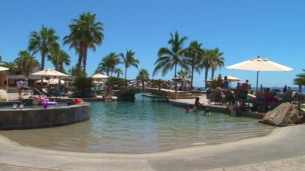 Piscina nel resort . — Video Stock