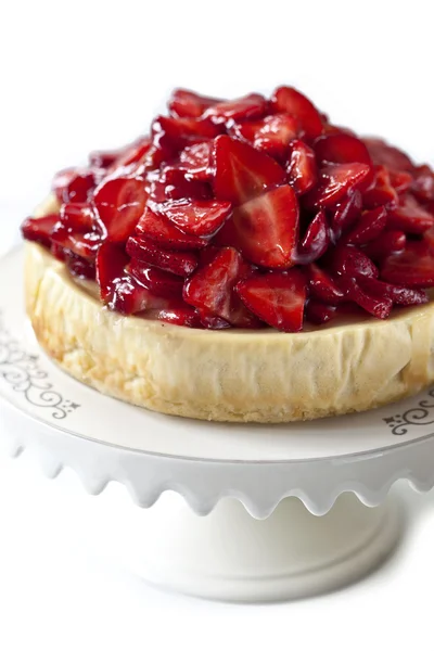 Cheesecake with strawberries — Stock Photo, Image