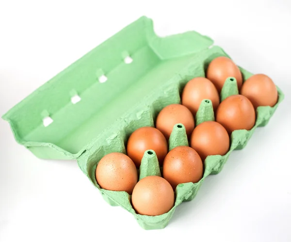 Eggs in a box — Stock Photo, Image