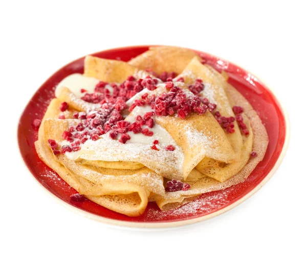 Crêpes aux framboises — Photo