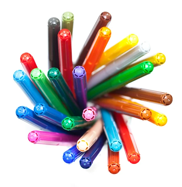 De nombreux stylos feutres colorés Photo De Stock