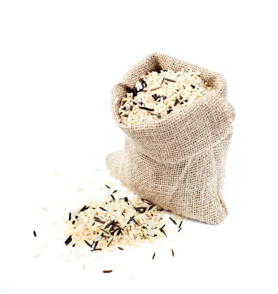 Bir çanta içinde yabani pirinç — Stok fotoğraf