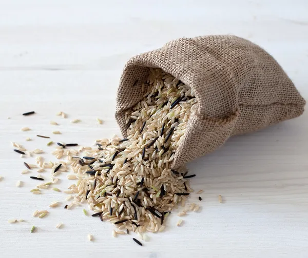 Wild rice in a bag — Stock Photo, Image