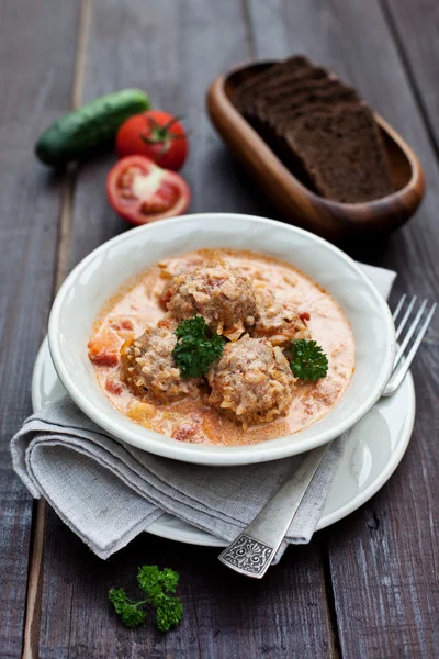 Meatballs with rice — Stock Image Meatballs with rice Stock Image