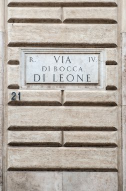 via bocca di leone sokak tabak. Roma. İtalya.