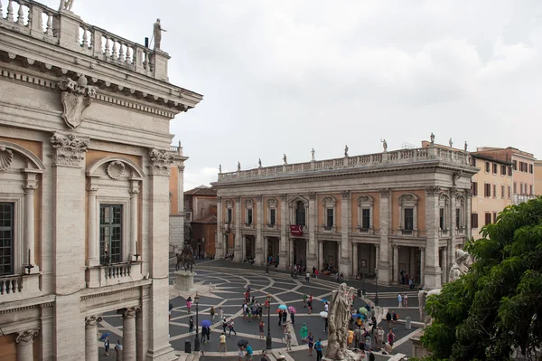 Roma - 13 Eylül. Piazza del campidoglio, Roma'nın Belediye koltuk. — Stok fotoğraf